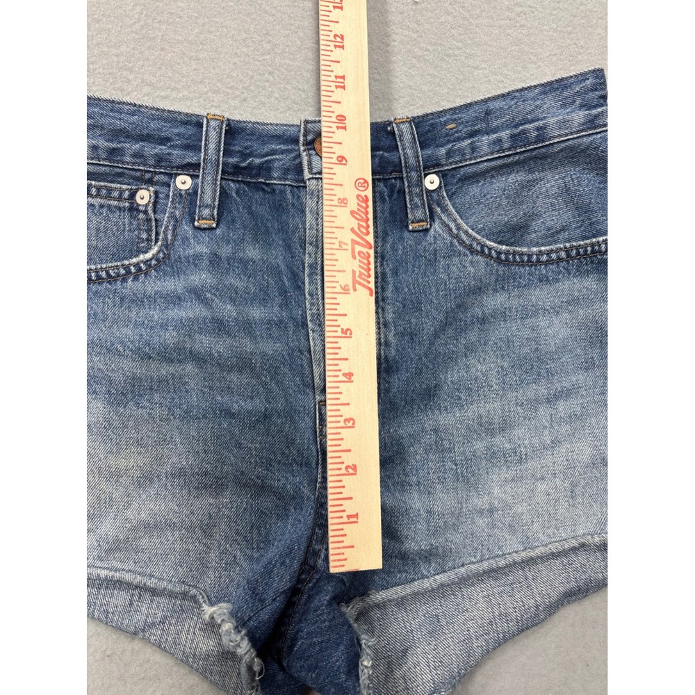Madewell Relaxed Denim Shorts Womens Size 26 Blue Wash Distressed Raw Hem - Picture 13 of 13